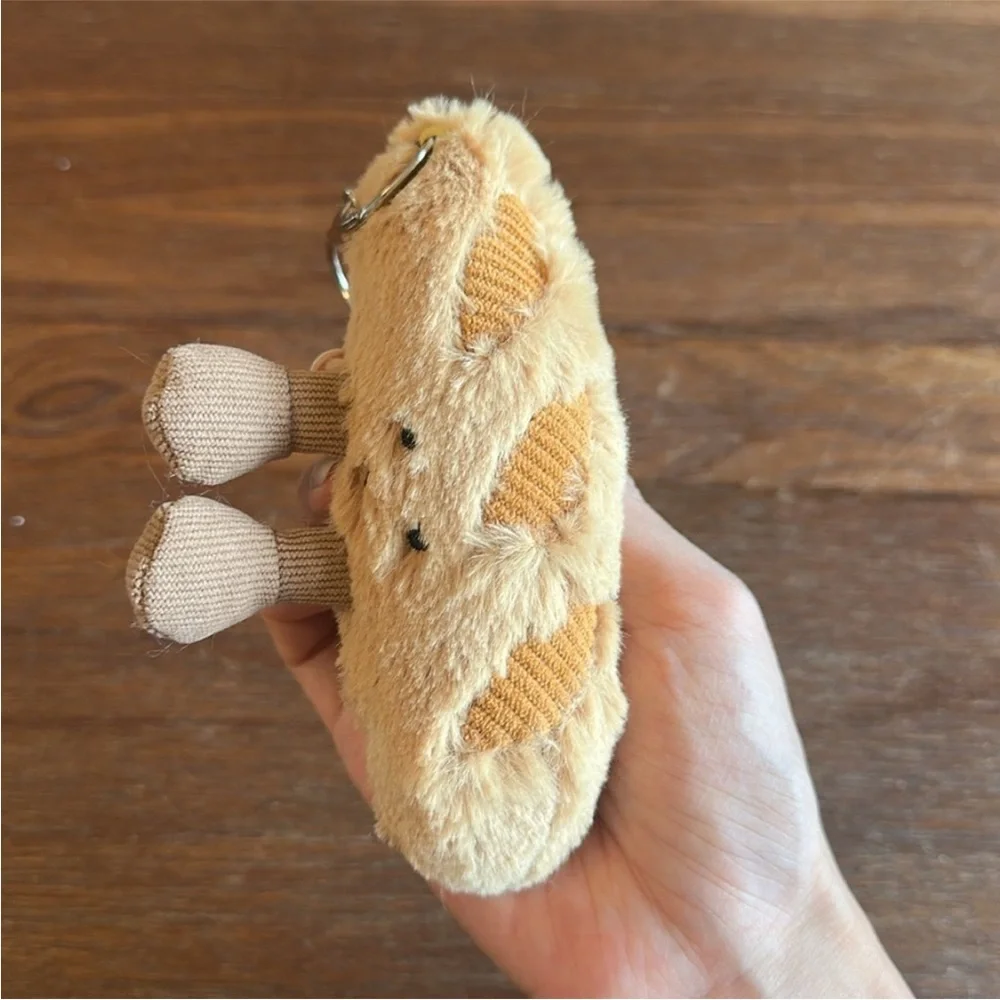 French Baguette Plush Keychain Cute Bread Charm Soft Kawaii Bag Pendant Gift